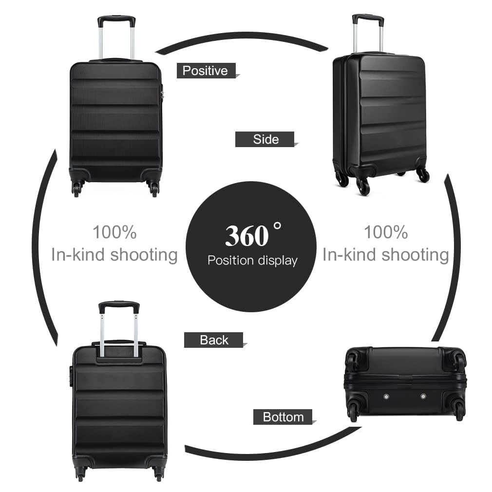 KONO Handgepäck Koffer Leicht Reisekoffer mit Rollen und TSA Schloss, Klein Koffer Trolley Handgepäck Flugzeug 55x38x20cm