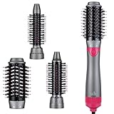 Hot Air Brush, Hair Dryer Brush, 3 Interchangerable Brush Heads Hair Dryer & Volumizer,Ceramic...