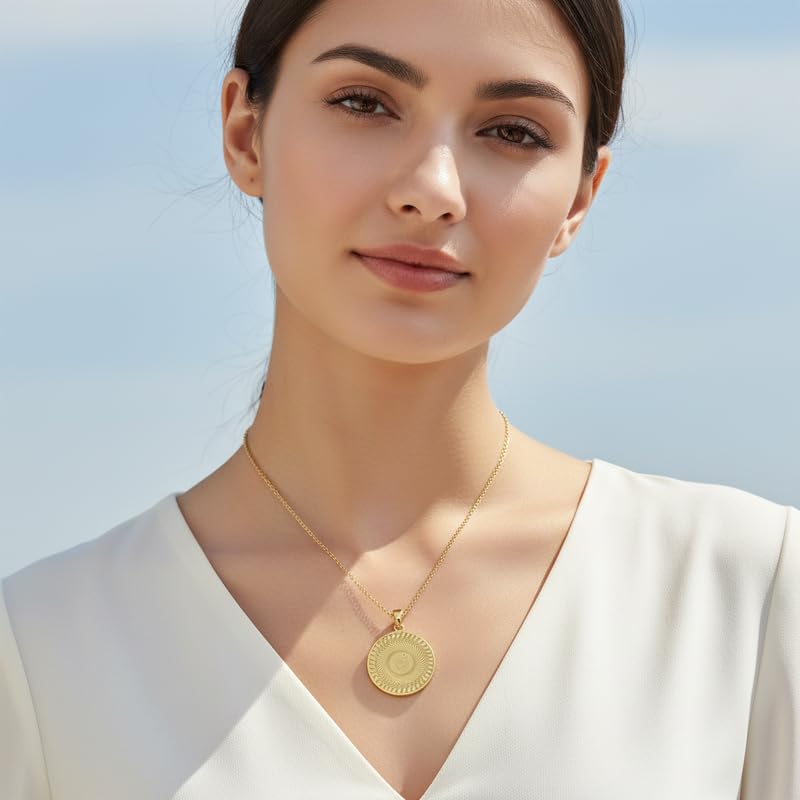 Collier pendentif à gravure vortex géométrique idée cadeau 18" - 3