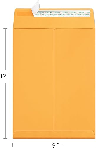 Miniatura 10 de Eupako Sobres de correo para catálogo de 9 x 12 pulgadas, sobres blancos autosellados, paquete de 250 unidades para organización y almacenamiento