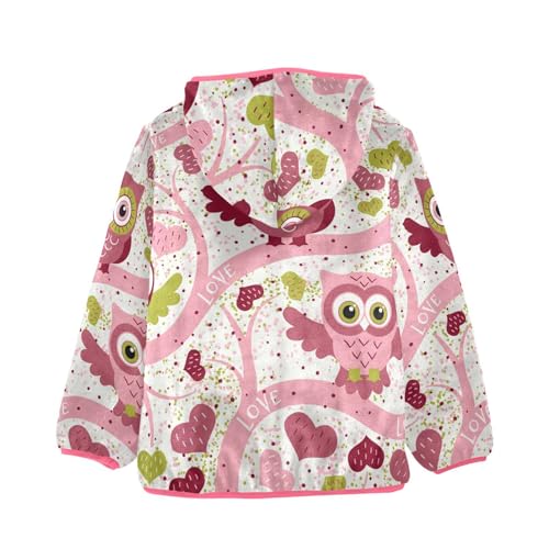 OTVEE Doodle Bird Owl Animals Kids Hoodie Jacket Fall Spring Full Zip Warm Outwear Coat2