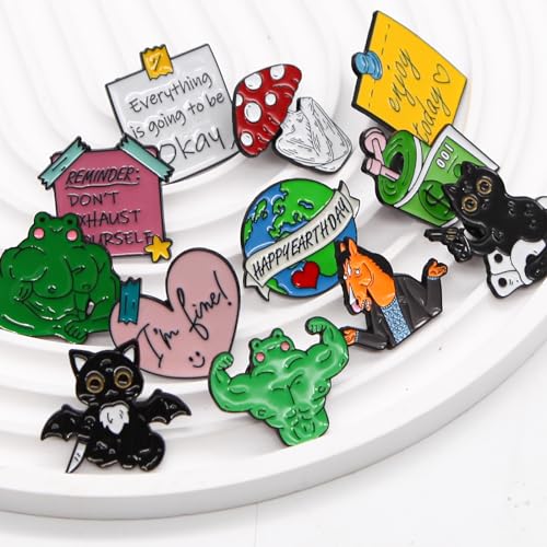 Image of Enamel Pins Bulk Set Mixed Cute Enamel Brooch Lapel Pin Clothes Backpack for Girl Women Adult Festival Decoration