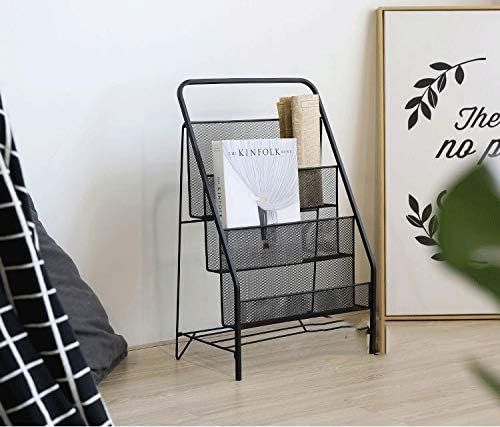 HBJWOV Nordic Iron Art Magazine Rack Simple Floor Newspaper Child Baby Picture Book(Onecolor)