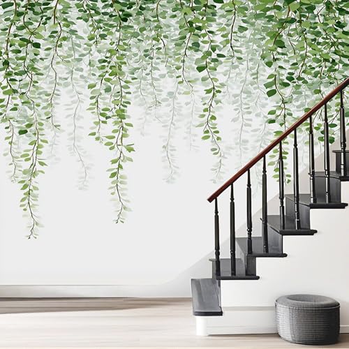 Fresque murale feuilles eucalyptus pour créer un salon romantique