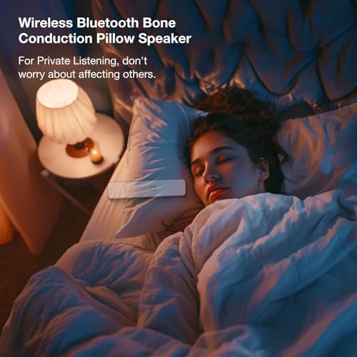 Image of Bone Conduction Bluetooth Pillow Speaker for Sleeping, Portable Sleep Bar Perfect for Side Sleepers, Speaker with Stereo Bass-30 /60-Min Timer, Volume Control, TF Function, Privacy&Meditation
