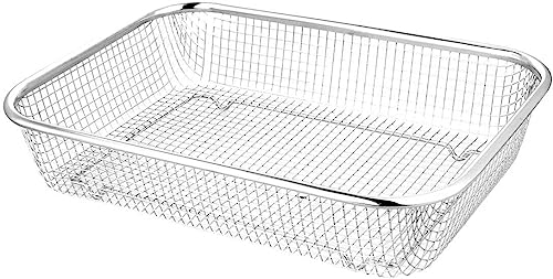 Scolapasta Rettangolare In Acciaio Inox Eubeisaqi – Doppia Misura (19,5x12,5x7,5cm / 20,8x17,5x5cm) – Filtro Maglia Fine Per Cucina - 4