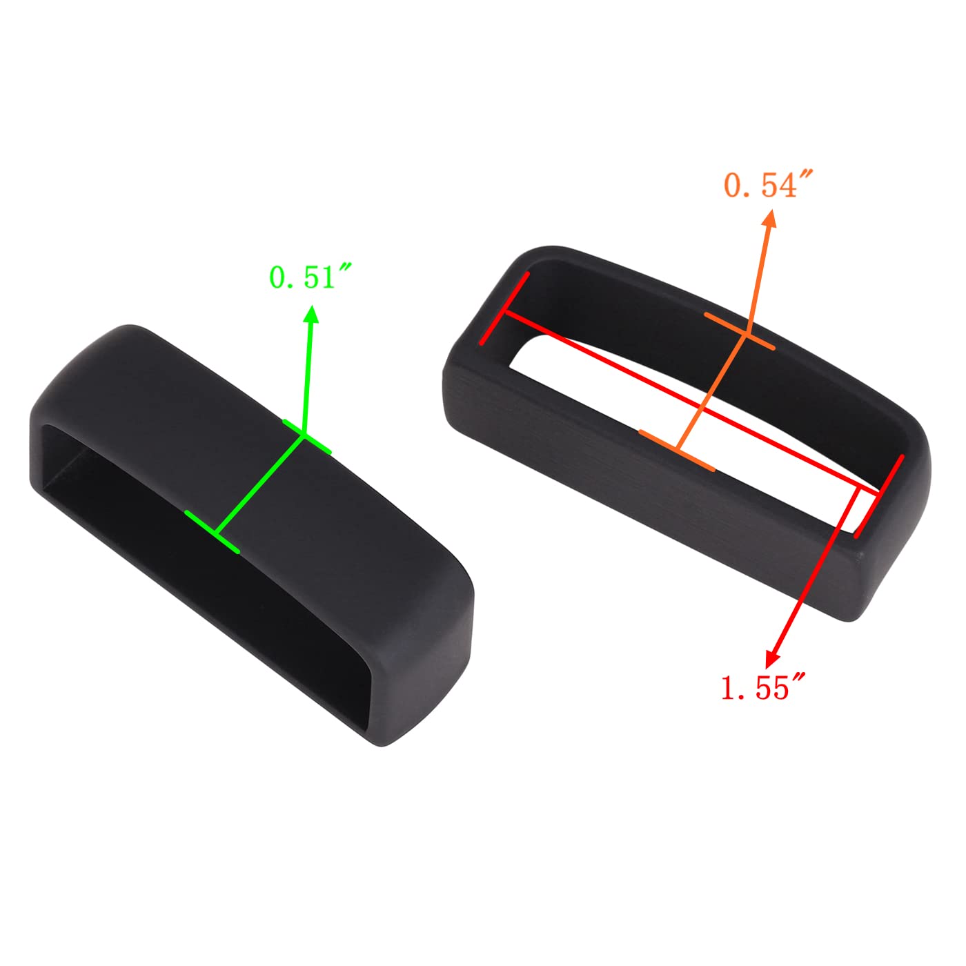 Cintura Loop Keepers 1 1/2 "(38mm-40mm) Passanti per cintura in metallo antiscivolo nero satinato accessori fibbia per cintura da uomo