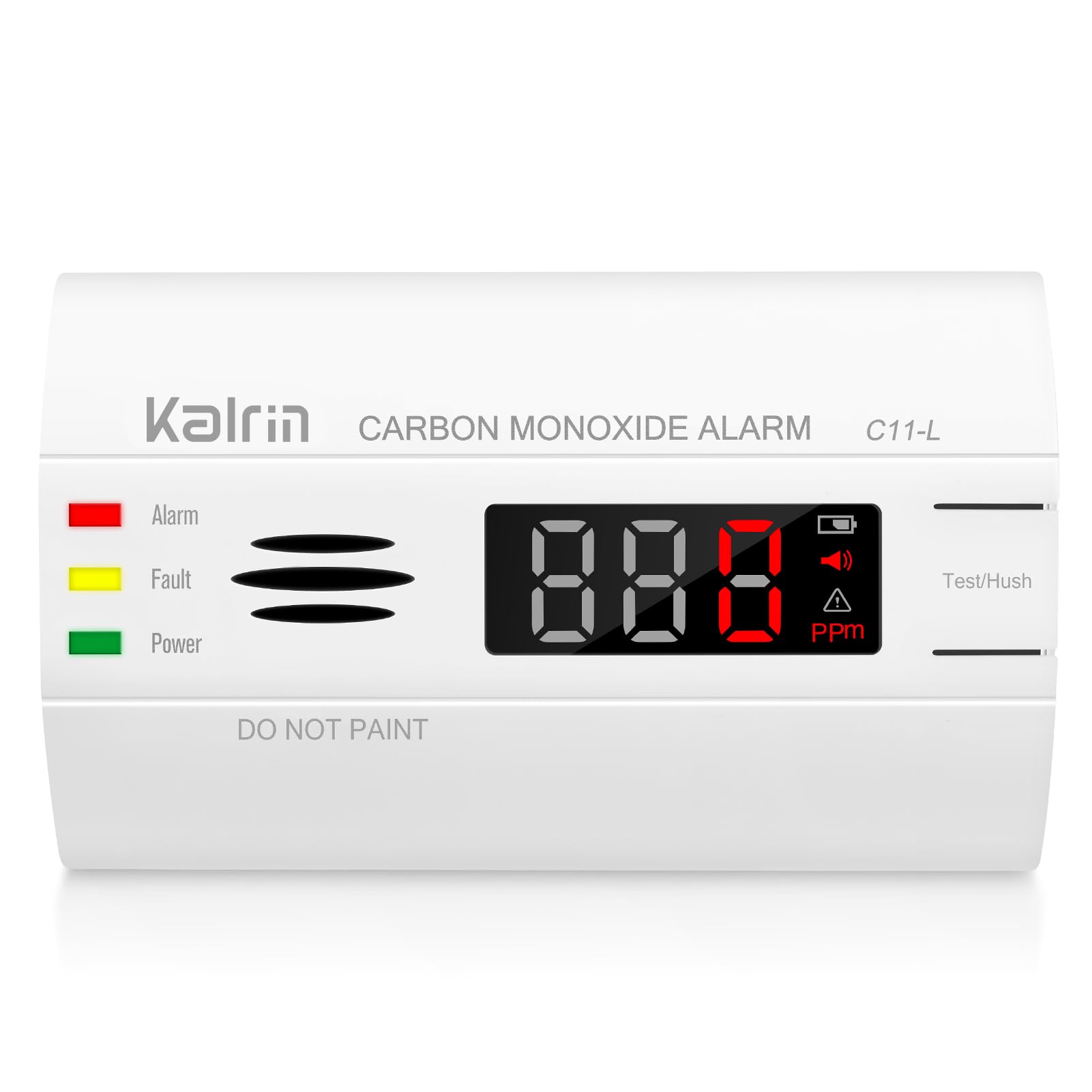 Kalrin Detector de monóxido de Carbono, Detector de CO con 10 años de duración del Sensor, Pantalla LED contra Incendios para Casas, Dormitorios y Hoteles, EN50291