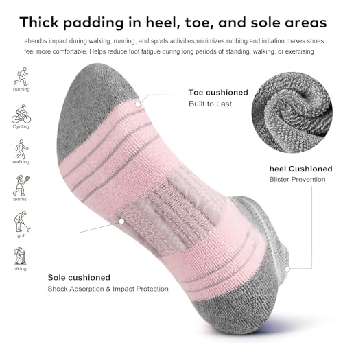 Image of cuangya Ankle Socks for Women - Athletic Low Cut Running Cushioned Socks (3-5 Pairs)