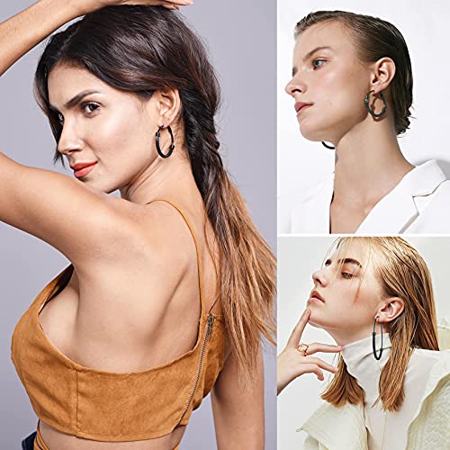 Chainshouse Huggie Small Hoop Earrings Women Punk Gothic Jewelry Cool 30Mm Stainless Steel Thick Black Hoops Earrings #TOP1