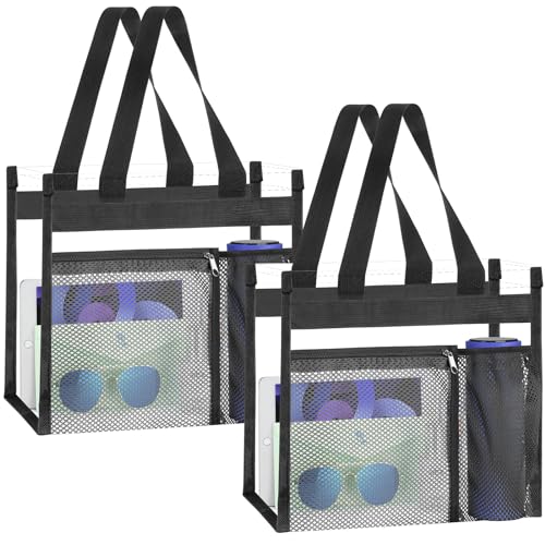 NATURAL STYLE 2-PACK Clear Bag Stadium Approved, Multifunction Clear Tote Bag for Travel Festival Work Concerts