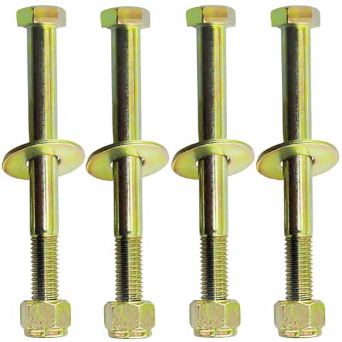 Image of 5 /8 inch x 6 inch Hex Head Bolt by Color Galvanization with Nylon Lock nut and Large Size Washer Assortment Kit,Alloy Steel,Grade 5.(4pcs Pack). by Metalsuberg