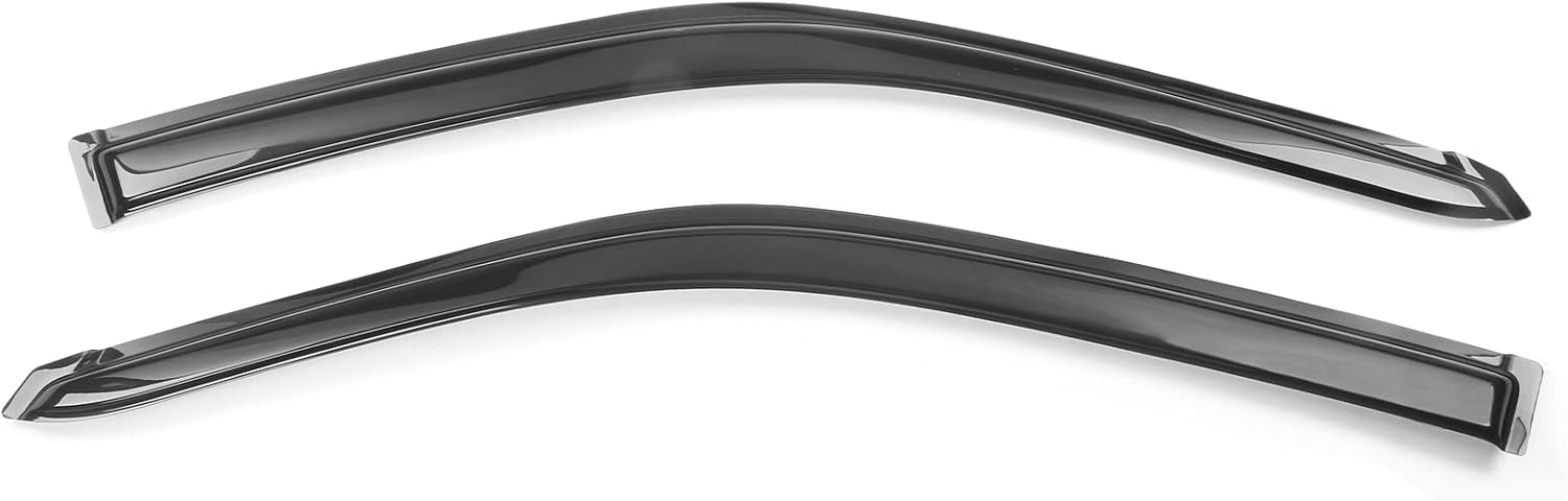 IKON MOTORSPORTS, Window Visors Compatible with 2001-2005 Honda Civic Coupe, Acrylic Smoke Tinted/Semi-Transparent Sun Rain Guard, 2002 2003 2004