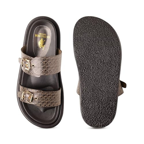 Image of U.S. POLO ASSN. Maria Black Footbed Flats With Monogram Logo