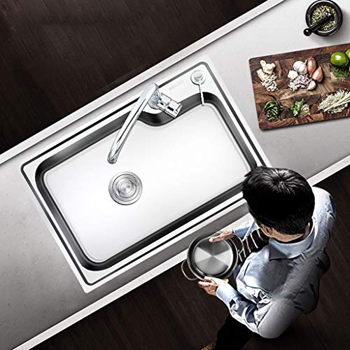 Manuelle Spüle 304 Edelstahl Handwaschbecken Verdickung Geschirrspülen Küchenspüle Waschen Gemüse Spüle Single Slot Küchenspülen 0629
