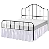 Ruffled bed skirt queen size with split corner white dust ruffle queen 15 inch drop bed skirt hotel quality ruffles bed skirt with platform three side coverage easy fit made brushed microfiber  urban country home decor