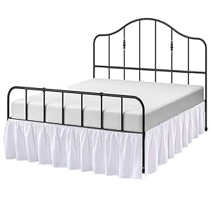 Ruffled bed skirt queen size with split corner white dust ruffle queen 15 inch drop bed skirt hotel quality ruffles bed skirt with platform three side coverage easy fit made brushed microfiber  urban country home decor