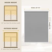Vista 2 de SEEYE Persianas enrollables opacas sin cordón, para ventana, impermeable, con aislamiento térmico, protección UV, para el hogar, cocina, baño