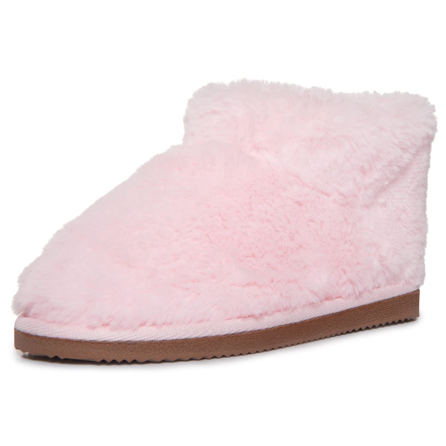 Lucky BrandGirls Plush Bootie Slippers, Fuzzy Rubber Sole Bedroom Slipper  Booties, Little Kids Cozy Fluffy House Shoes Boots