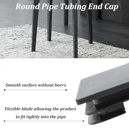 Image of 8PCS 3Inch /75mm Square Plastic Hole Plug, Black Furniture Finishing Sliders, Square Pipe Tubing End Cap