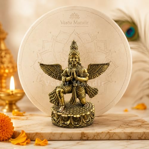 Image of Brass Garud Dev Idol, Vastu Remedy for Protection (4.5 Inch, 330 g)