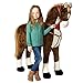 Pink Papaya Giant Riesen XXL Kinderpferd, Max, 125 cm Plüsch-Pferd zum reiten, Fast lebensgroßes Spielzeug Pferd zum Drauf sitzen, bis 100kg belastbar, mit verschiedenen Sounds, inkl. Kleiner Bürste