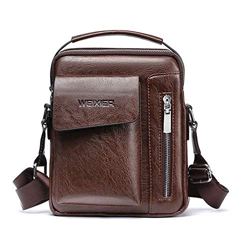 unbrand Herren Handtasche Schultertasche Multifunktions Aktentasche Rucksack (Braun)