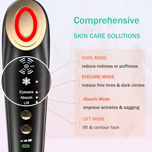 radio frequency skin tightening machine for face - facial neck anti-aging device microcurrent lifting massager wrinkle reduction firming and toning - advanced technology for aging issues