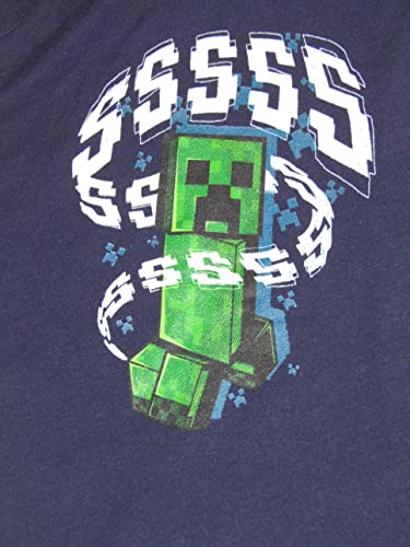 Minecraft Creeper Men's Navy Blue Graphic Sleep Pants2