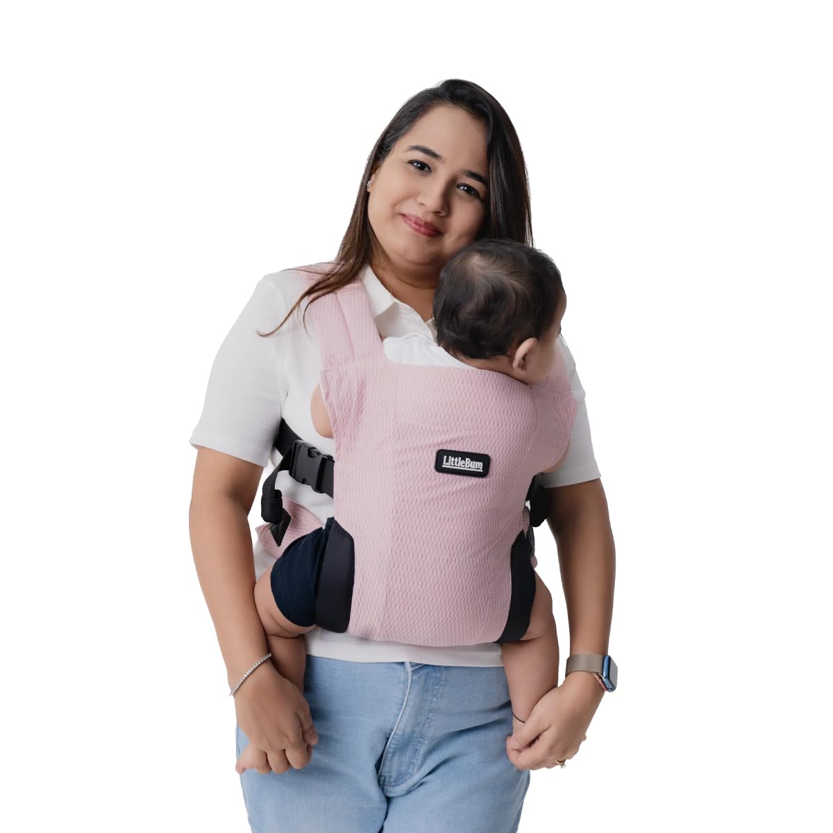 LittleBum Lite Dusty Rose Handsfree Baby Carrier – Ergonomic & Lightweight for Babies 4-12 Months Upto 10 kg – Easy Use & Washable-image-38