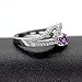 Uloveido Fashion Purple Cubic Zirconia Princess Tiara Crown Ring fo Women White Gold Plated Anniversary Wedding Jewelry Ring (size 6) Y2867