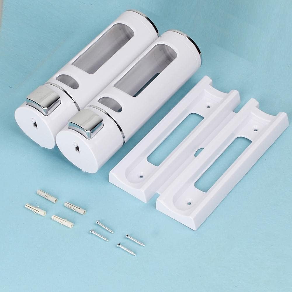 タッチレスソープディスペンサー シングル/ダブル400mlソープディスペンサー壁マウントシャワーバスシャンプーディスペンサー液体石鹸