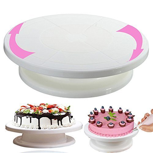 Jiya Enterprise Cake Turntable Table 360 Degree Rotating/Revolving Cake Decorating Stand - 28CM