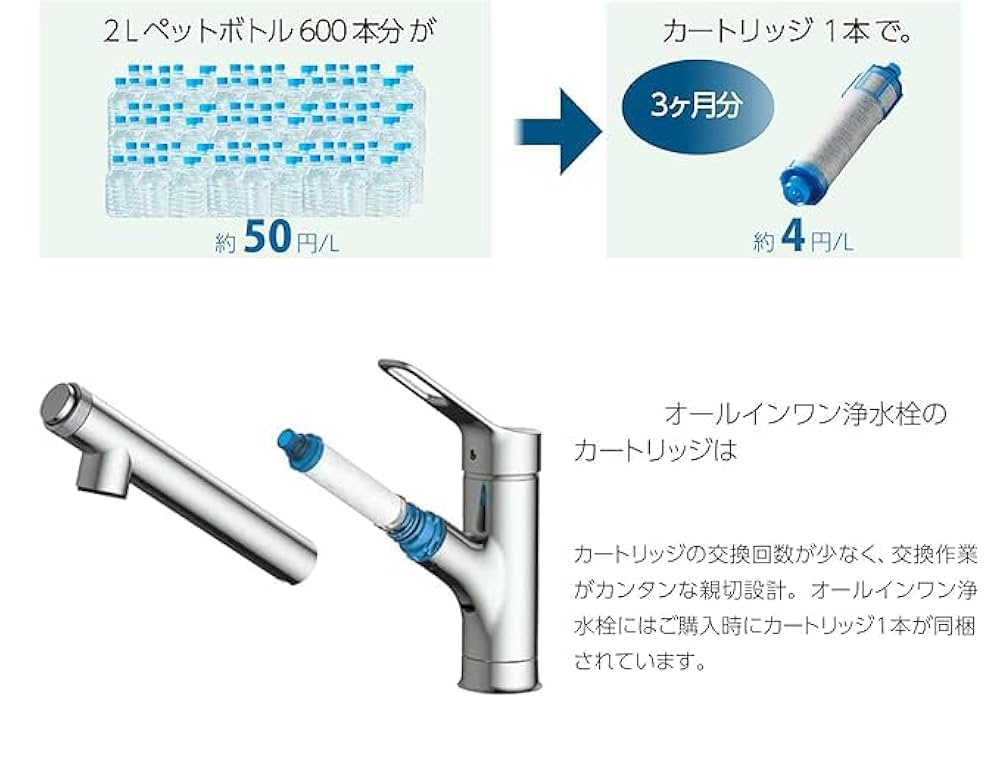 Amazon.co.jp: キッチン水栓 浄水器内蔵シングルレバー混合水栓