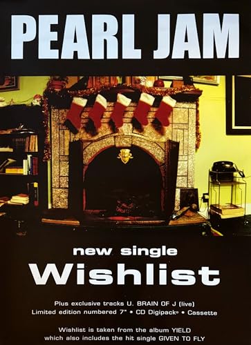Affiche Pearl Jam Wishlist poster deco rock de 49X69Cm pour salon