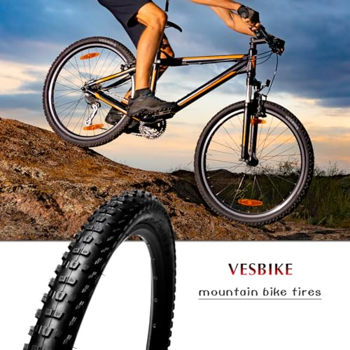 26/27.5/29×2.25 inch Bike Tires Pair Mountain Bike Tires Foldable Bicycle Tires Anti-Puncture and Wear-Resistant Pack of 2