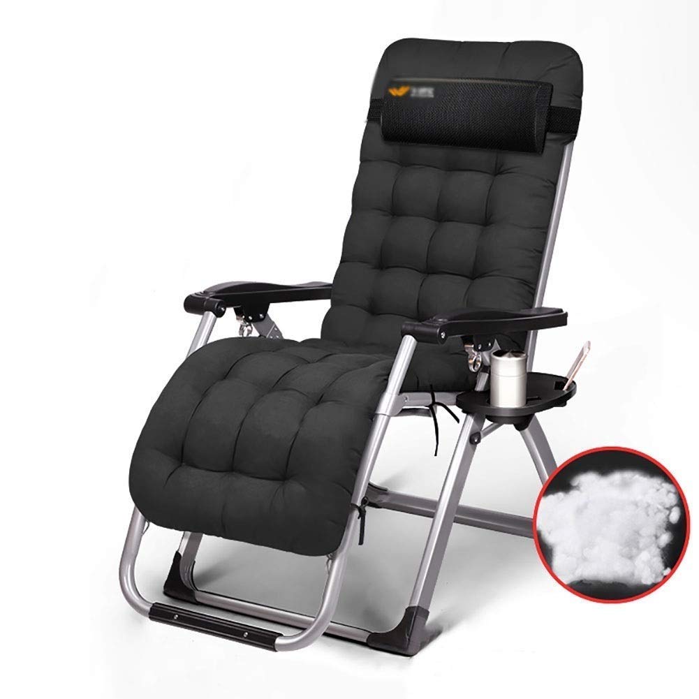 Chaise à bascule zéro gravité fauteuil robuste noir extérieur confort 200kg