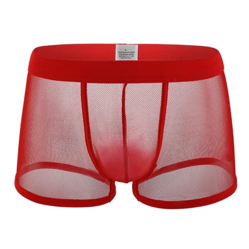 SamHeng Boxer Sexy en Maille pour Homme, sous-vêtement Respirant et Transparent, caleçon Taille...