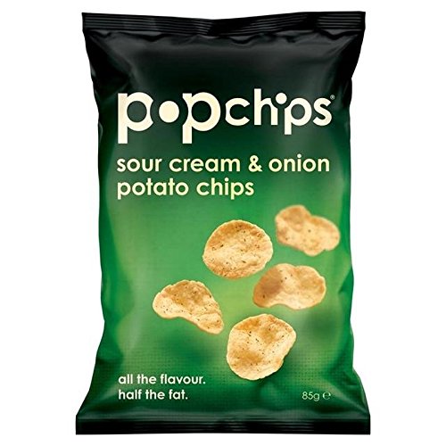 Popchips Crema Agria Y Cebolla Aparecido Patatas Fritas 85g (Paquete de 6)
