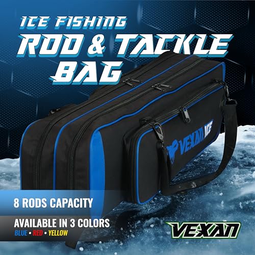 image for Vexan Ice Fishing Rod Case - Water-Resistant Ice Fishing Tackle Bag, I