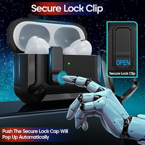 Image of Sounce Premium Military Grade Protective Earbuds Case Cover Compatible with AirPods Pro 3 Shockproof and Lightweight Design Earbuds Case Cover Compatible with MagSafe Support for Everyday Use (Black)