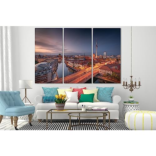 Toile murale Berlin triptyque grand format tableau Allemagne 180x120 ZELLART №SL316