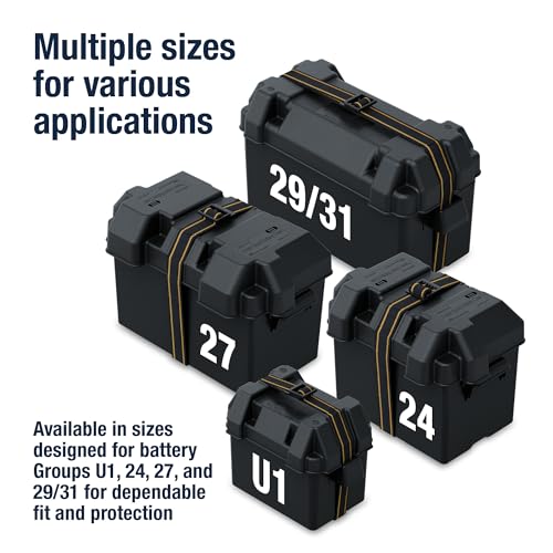 Attwood 9082-1 Small Battery Box with Mounting Kit and Strap, Fits U1 Batteries, Black by attwood - Image 2