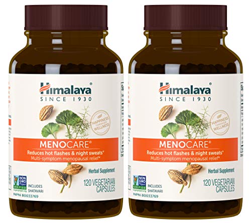 Himalaya MenoCare with Shatavari for Hot Flashes, Night Sweats & Multi-Symptom Menopausal Relief 800 mg, 120 Capsules, 2 Month Supply (2 PACK)