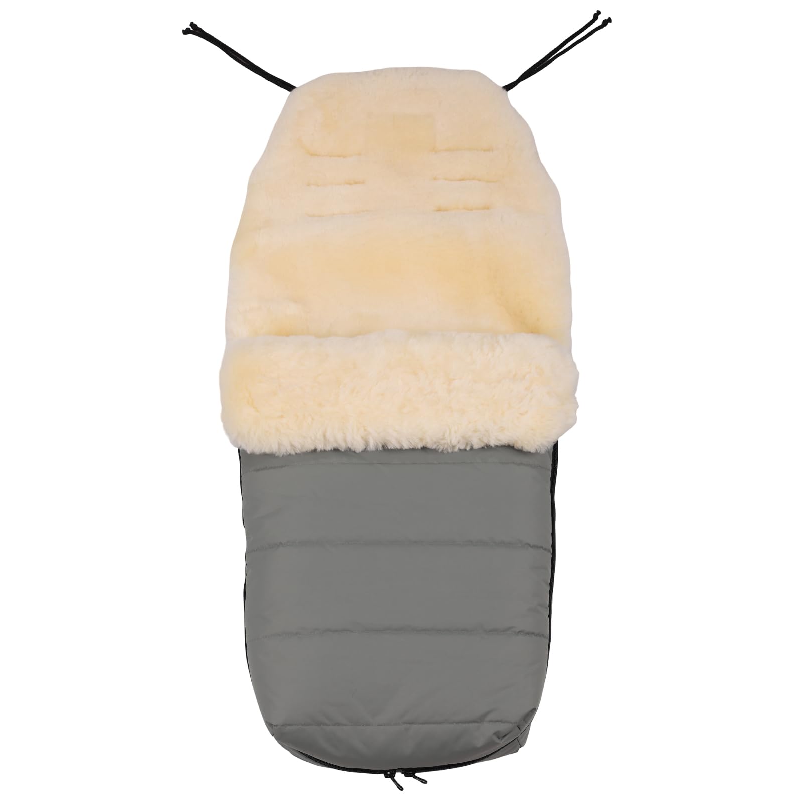 Baby Lammfellfußsack Kinderwagen Fellsack Kuscheliger Buggy Kinderwagen-Fußsack Wind-und Wasserdicht Thermoregulierend Rundum-Reißverschluss 95×40cm (Grün Melange)