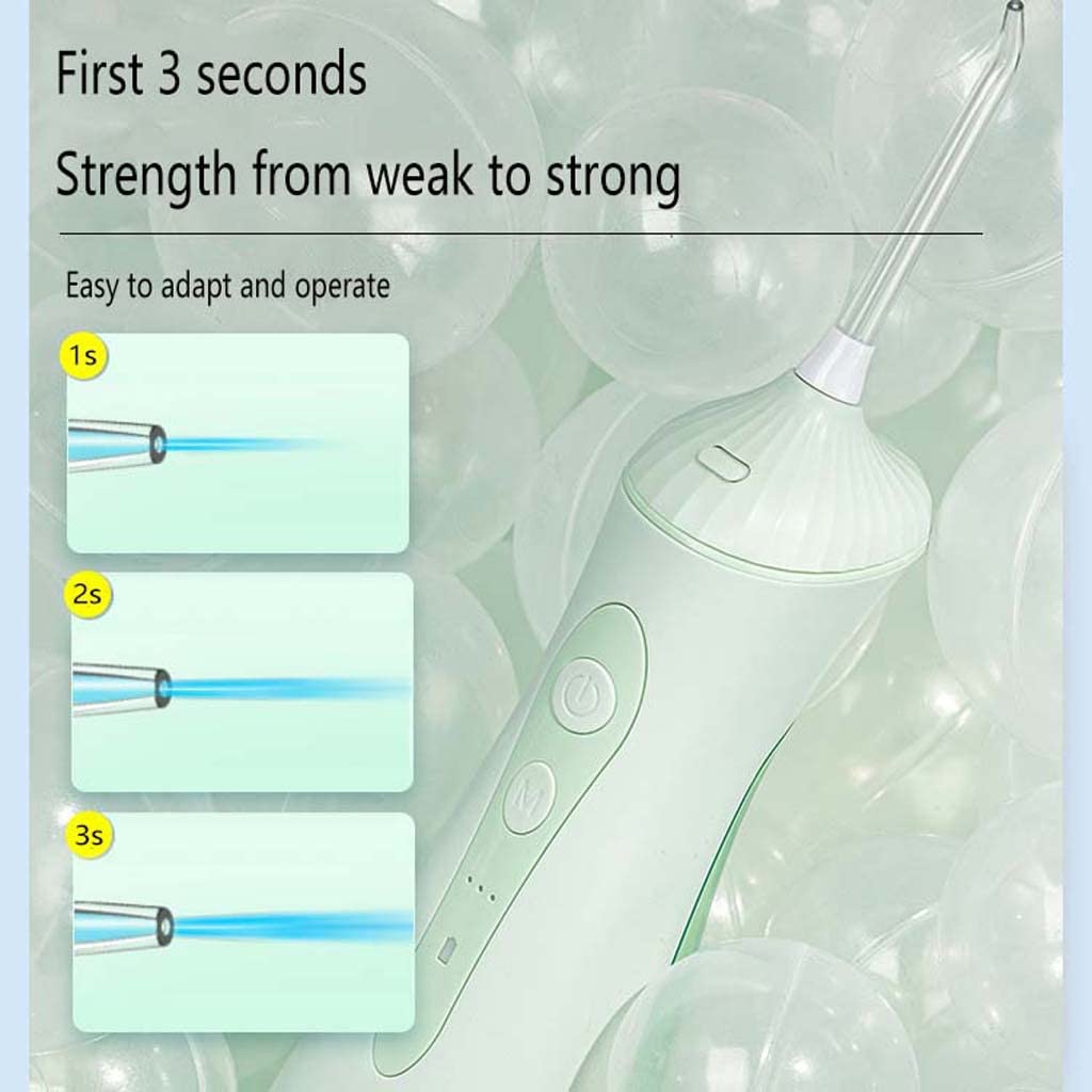 TJH Idropulsore per Denti Irrigatore Dentale Professionale USB Ricaricabile Ipx7 Impermeabile Potente Durata della Batteria Detergente per Denti d'Acqua per casa, Viaggi, Bretelle e Ponti Auto
