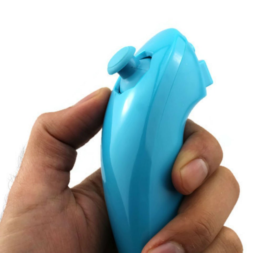 AMGGLOBAL Remote and Nunchuk Controller in Blue Red White Black Pink for Nintendo Wii Remote WII + Free Silicone Cover