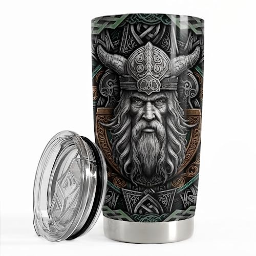Viking Cup Tumbler 20oz Viking Gifts for Men Vikings Stainless Steel Insulated Tumblers Coffee Travel Mug Gift for Birthday Christmas
