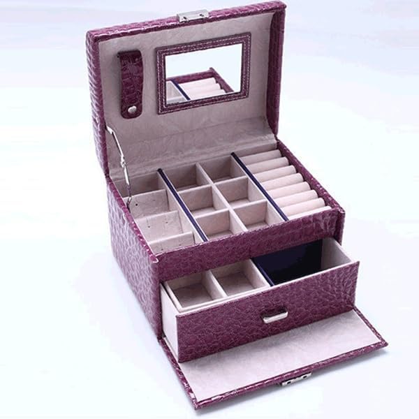 Large Capacity Portable Jewelry Storage Box Rings Earrings Handheld with Lock image 5