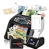 ✅ Parfait pour les affaires : Machine à compter l'argent dénomination mixte booste votre efficacité sur le travail de comptage de trésorerie avec les fonctions suivantes : Dénomination mixte, tri manuel basé sur la première dénomination ou devise, ADD, BATCH, ADD & BATCH, comptage automatique/manuel, PRINT. Idéale pour les petites entreprises ou les banques qui doivent faire face à de lourdes tâches de comptage d'espèces.